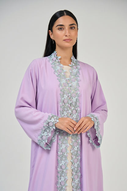 Lavender Blossom Lace Abaya