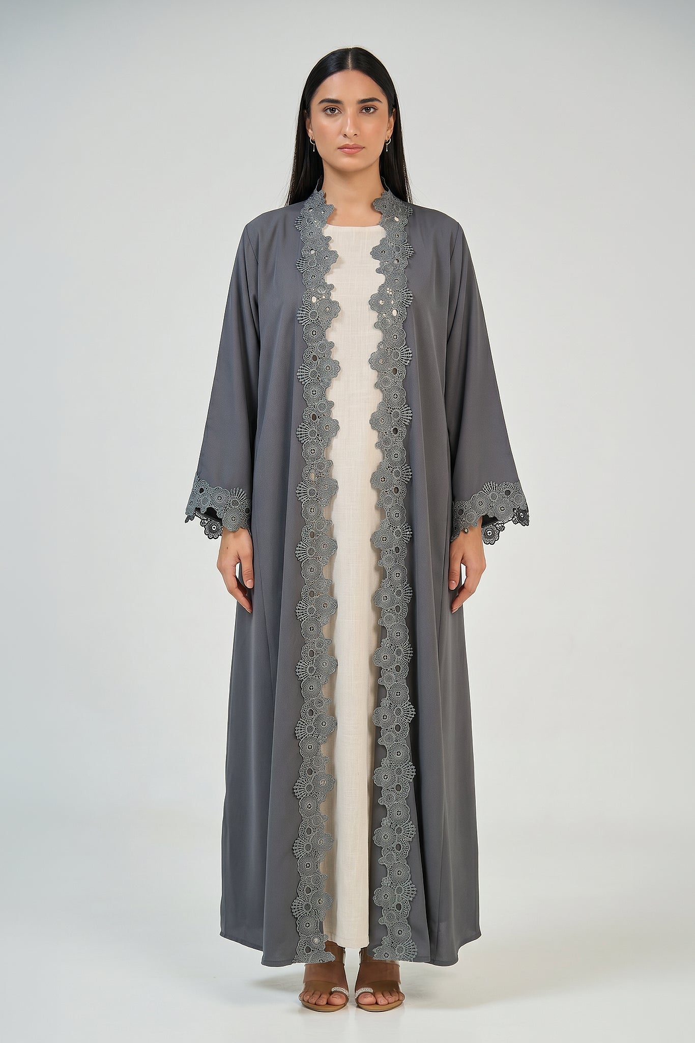 Moonstone Lace Abaya Set