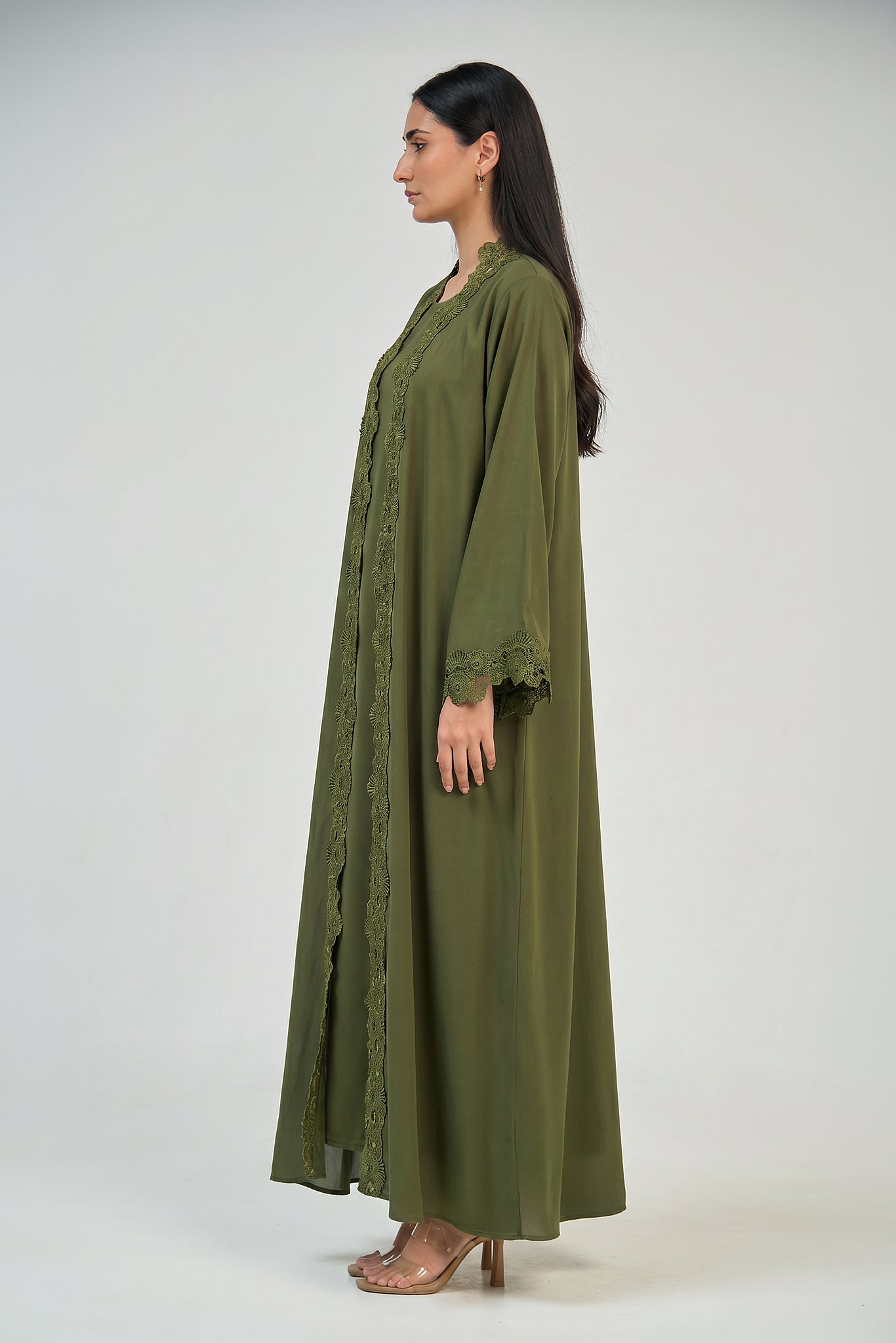Olive Grace Lace Abaya Set
