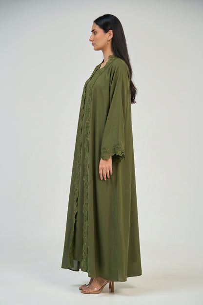 Olive Grace Lace Abaya Set