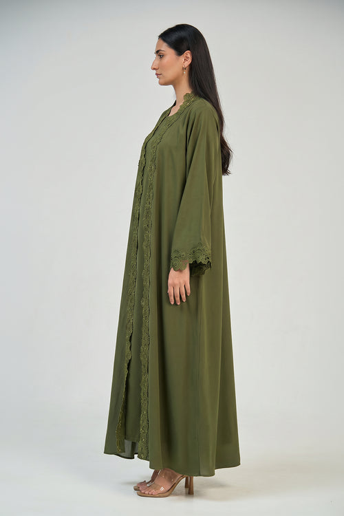Olive Grace Lace Abaya Set – hover image
