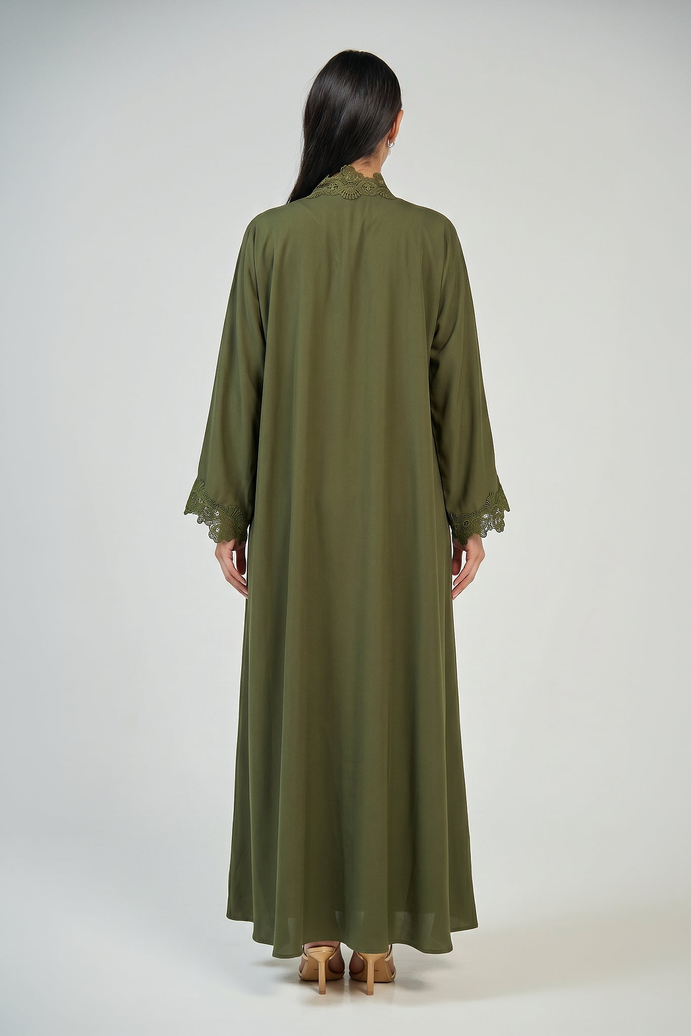 Olive Grace Lace Abaya Set