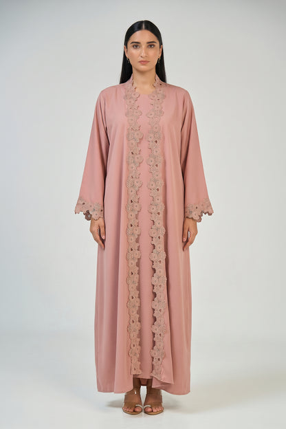 Rosewood Lace Abaya Set