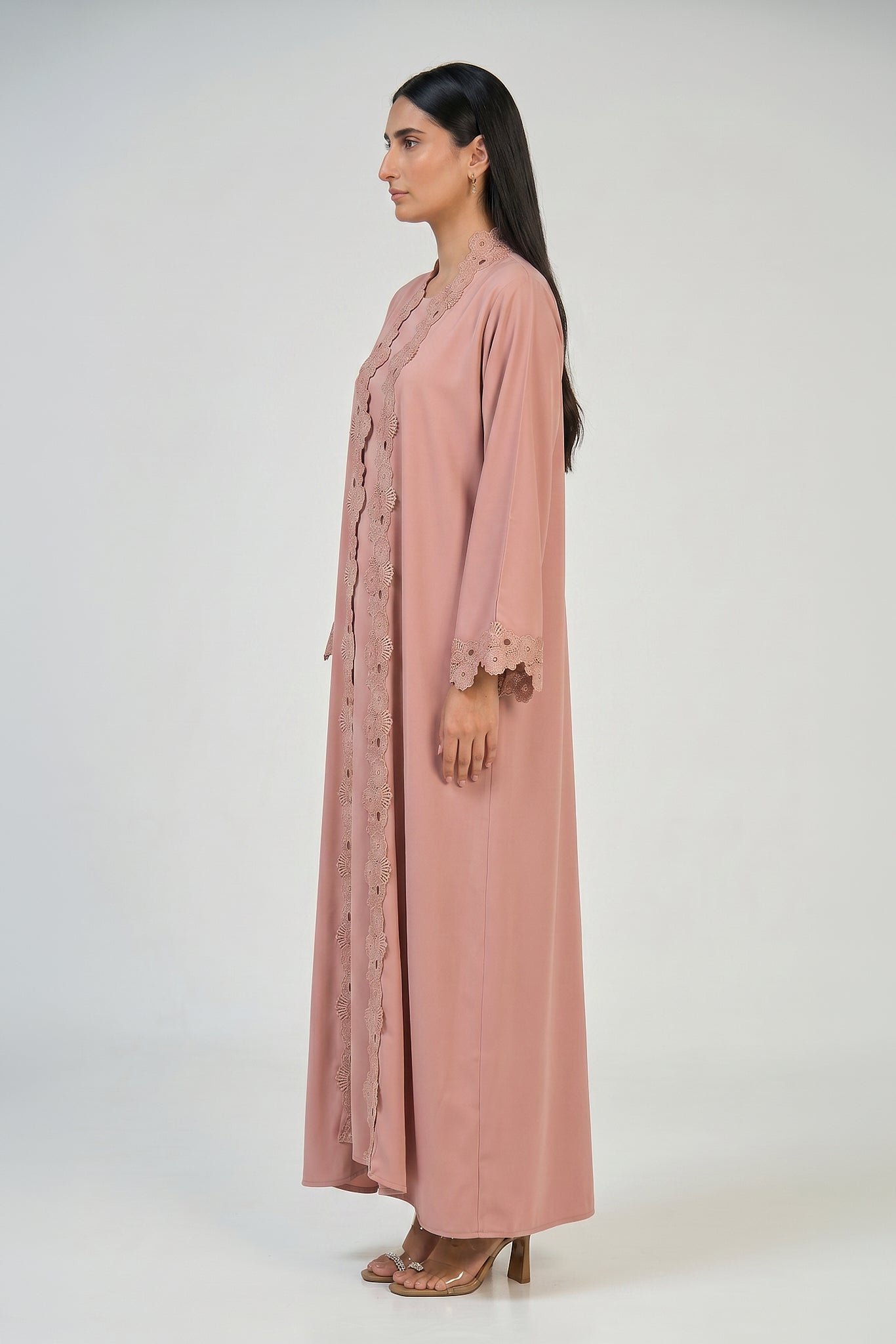 Rosewood Lace Abaya Set