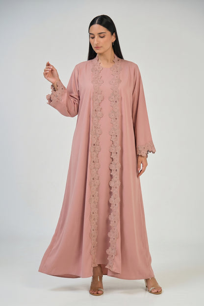 Rosewood Lace Abaya Set