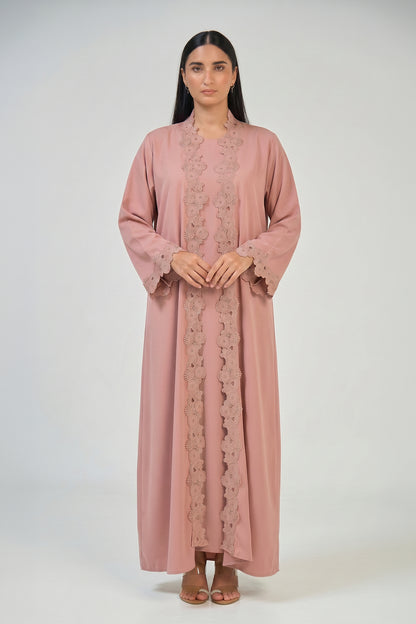 Rosewood Lace Abaya Set