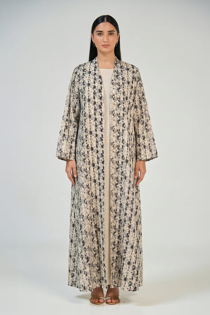 Desert Marble Open Abaya Set