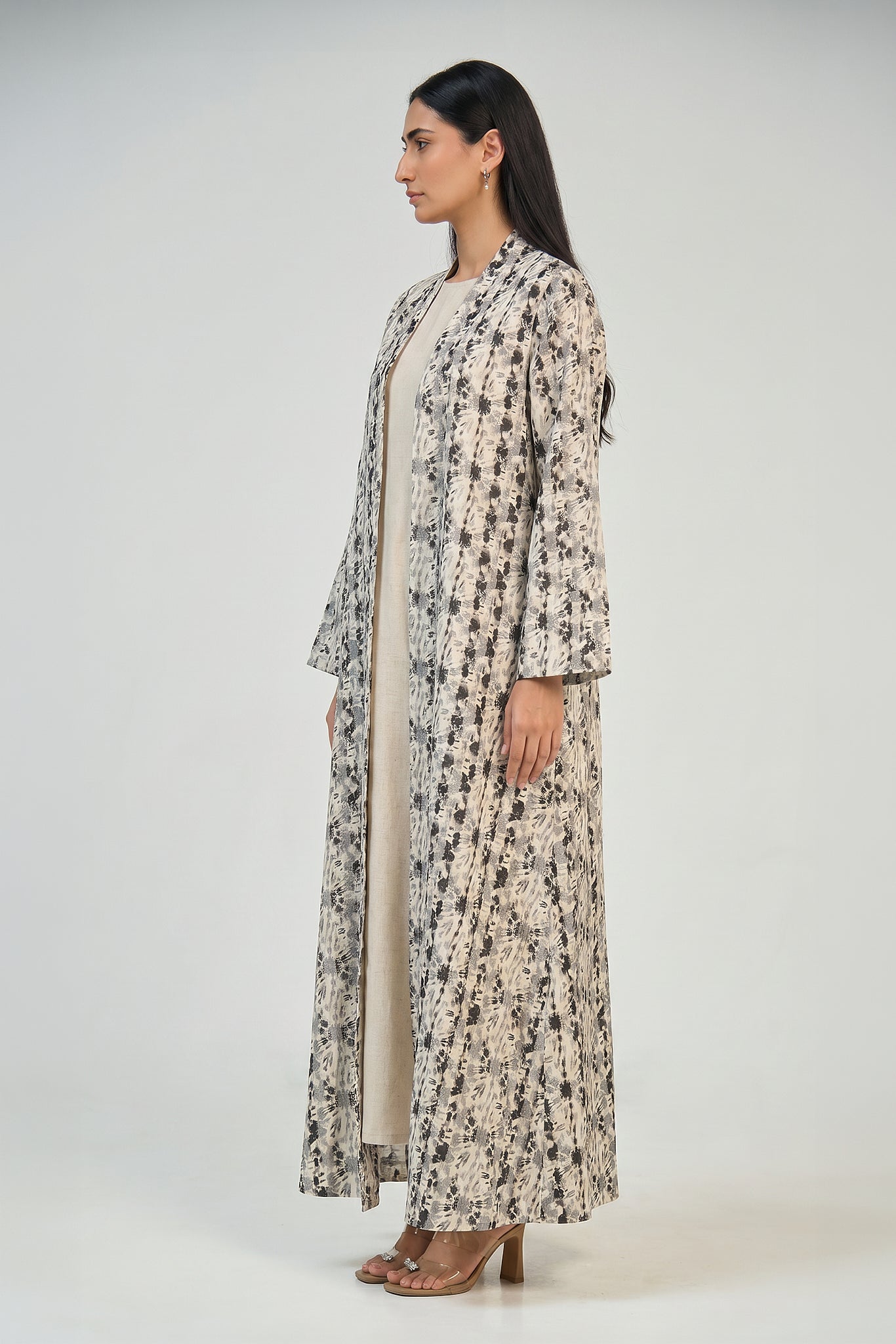 Desert Marble Open Abaya Set
