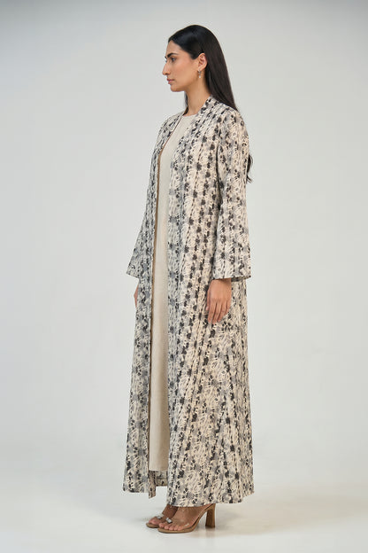 Desert Marble Open Abaya Set