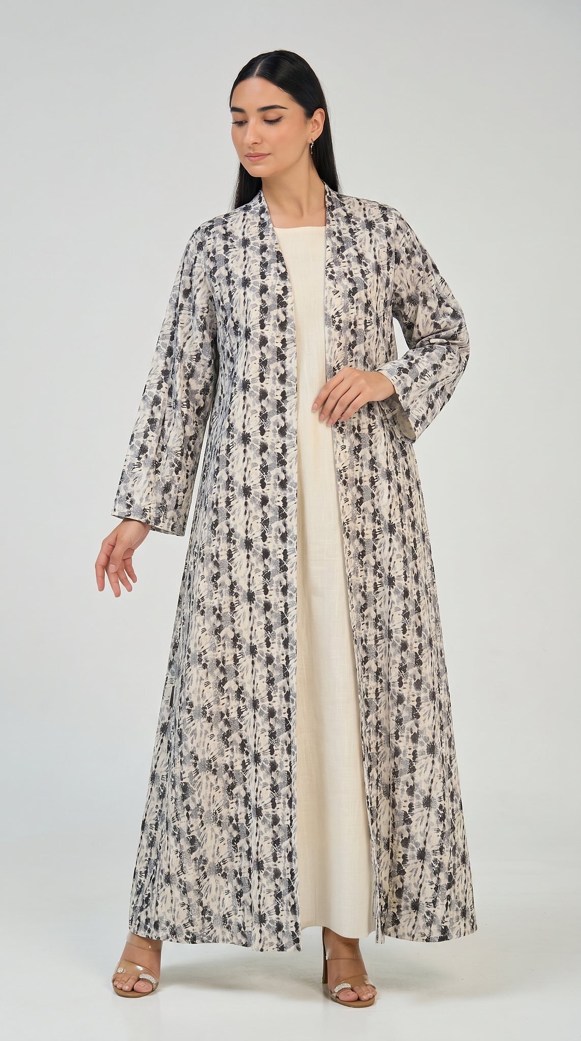 Desert Marble Open Abaya Set