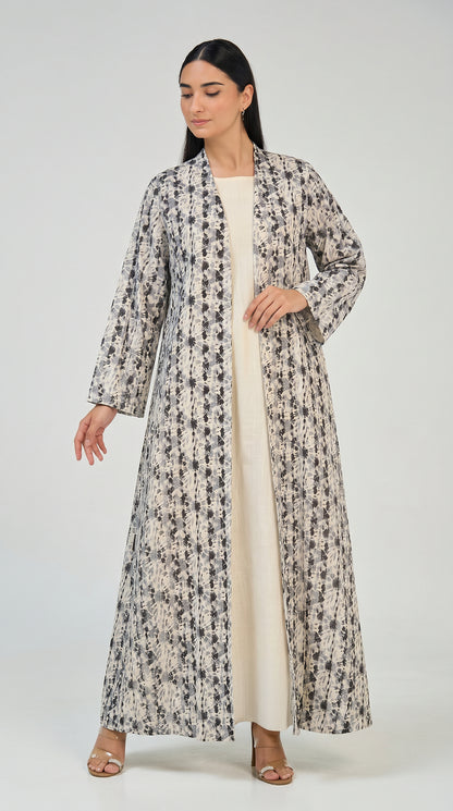 Desert Marble Open Abaya Set