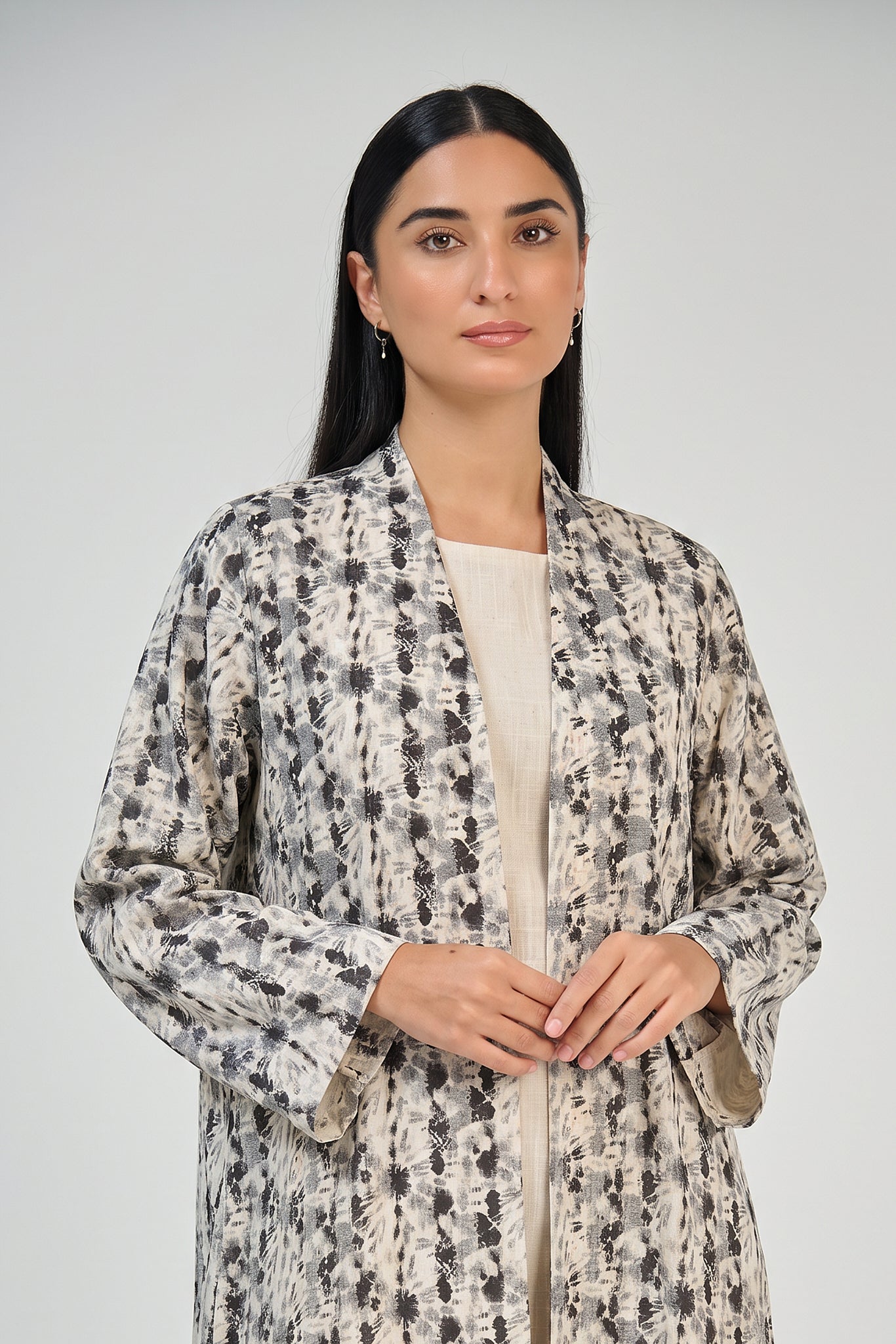 Desert Marble Open Abaya Set