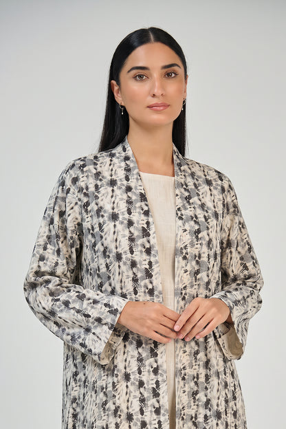 Desert Marble Open Abaya Set