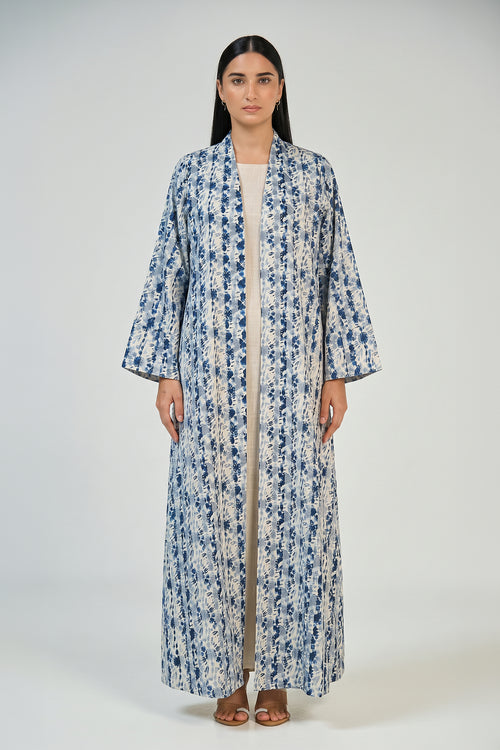Ocean Marble Open Abaya Set