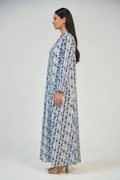 Ocean Marble Open Abaya Set