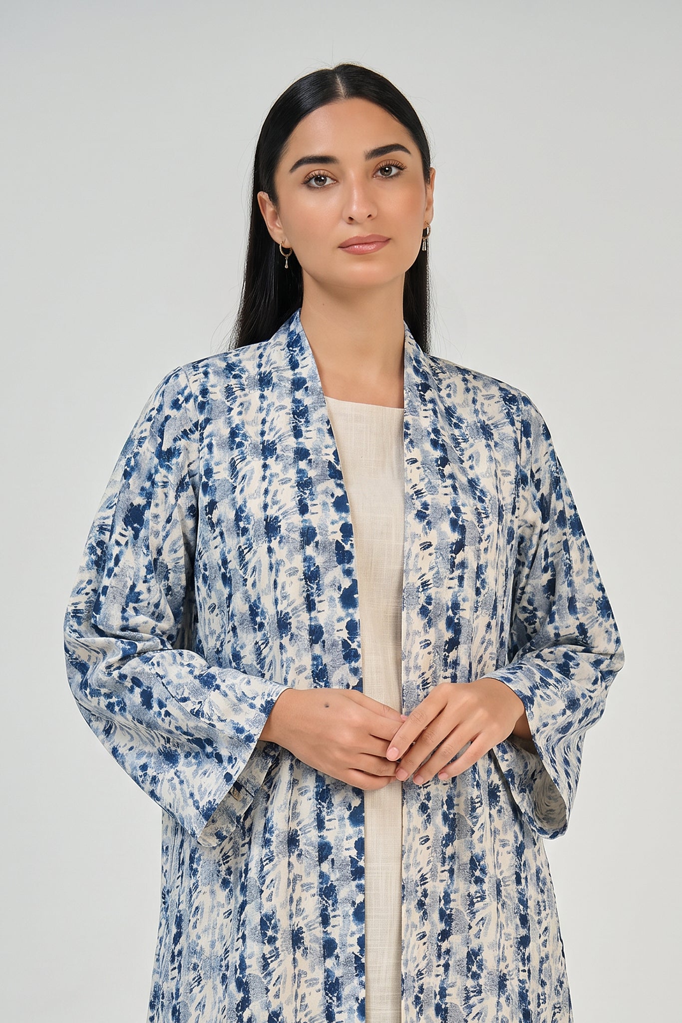 Ocean Marble Open Abaya Set
