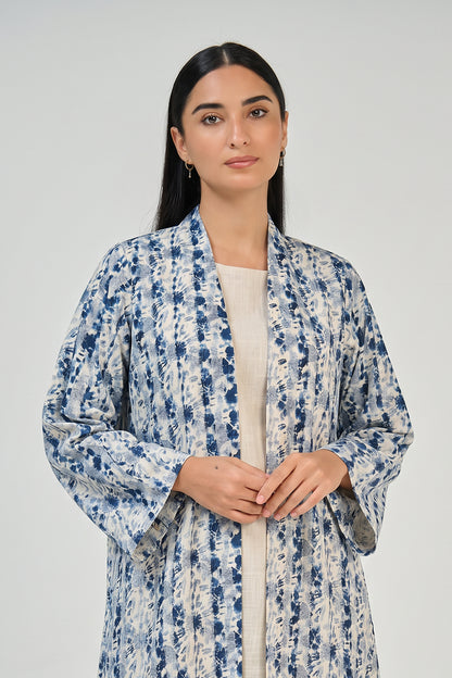 Ocean Marble Open Abaya Set