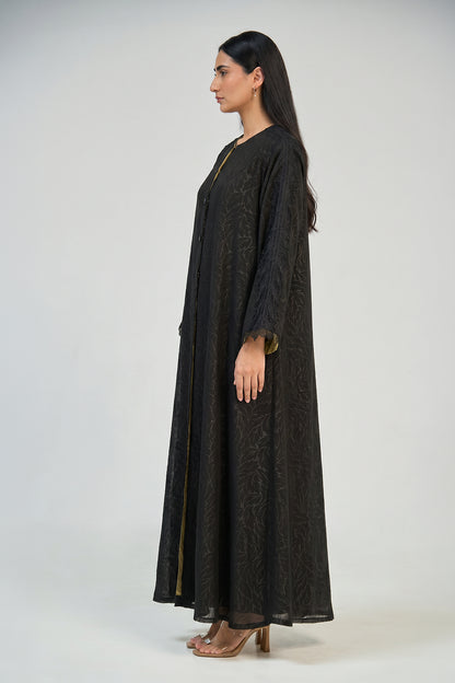 Midnight Lace Sleeve Abaya