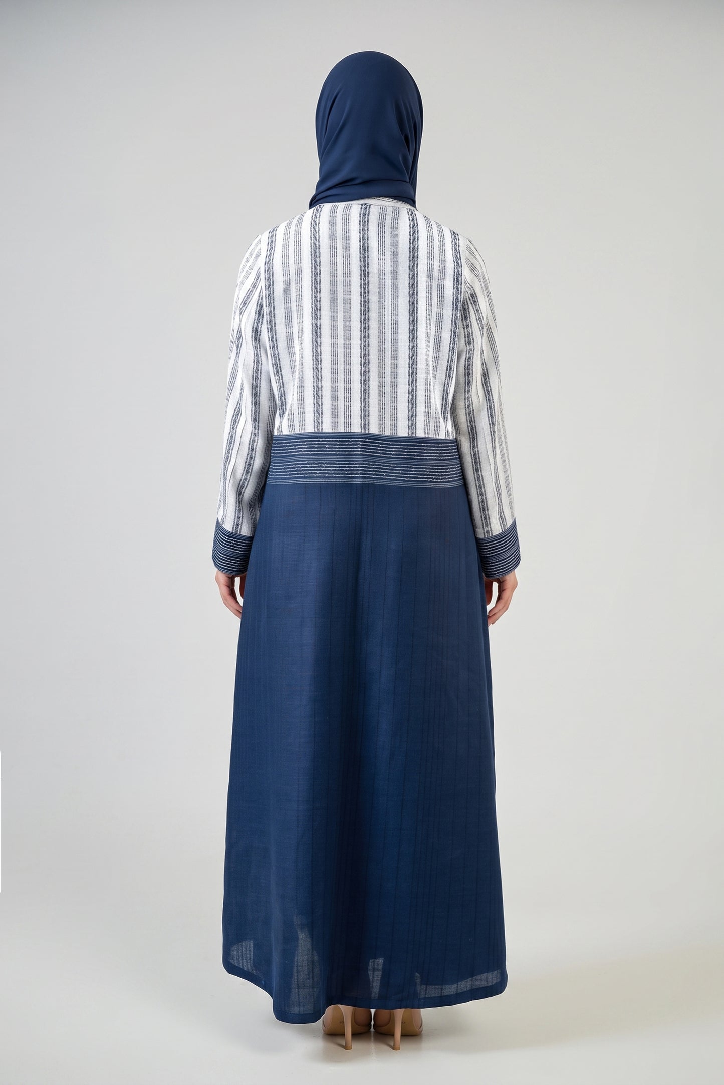 Striped Contrast Panel Abaya