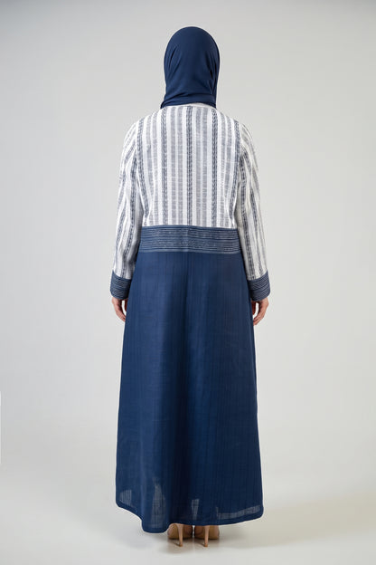 Striped Contrast Panel Abaya