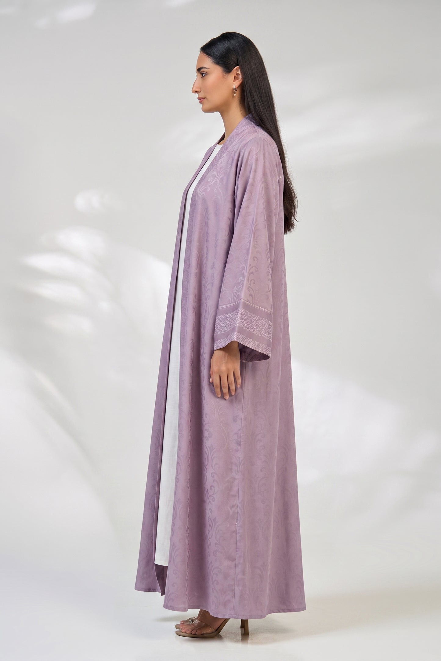 Lavender Arabesque Kimono Abaya