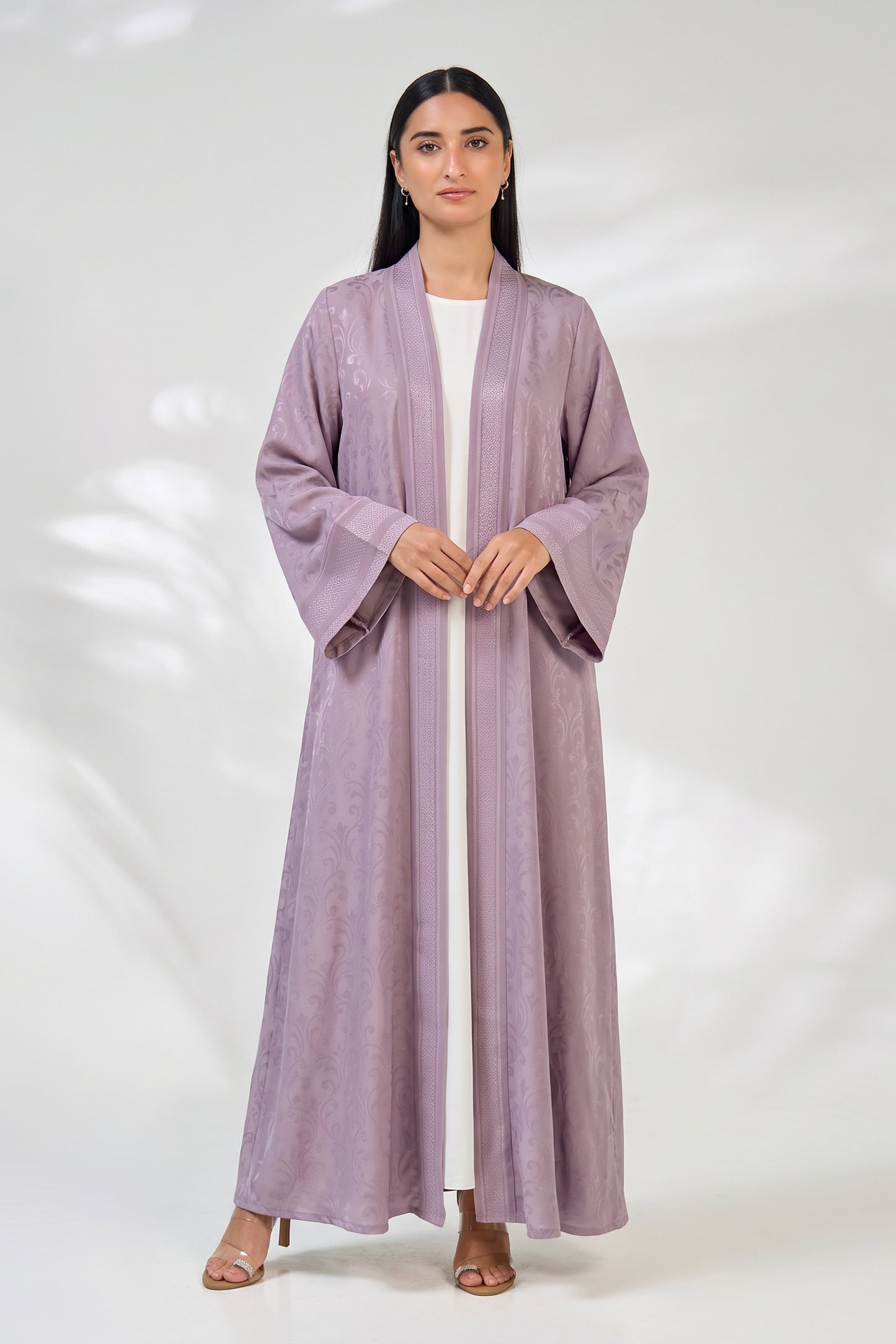 Lavender Arabesque Kimono Abaya
