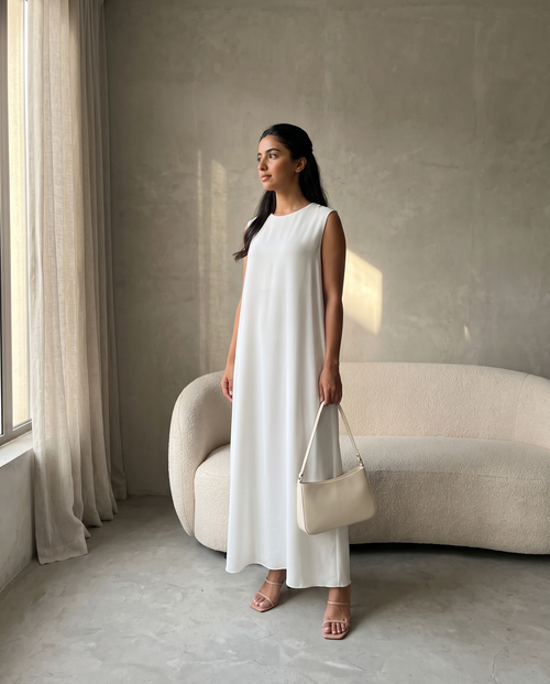 White Essential Inner Dress Abaya