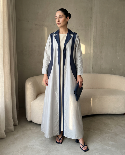 Two-Tone Sapphire Wave Abaya