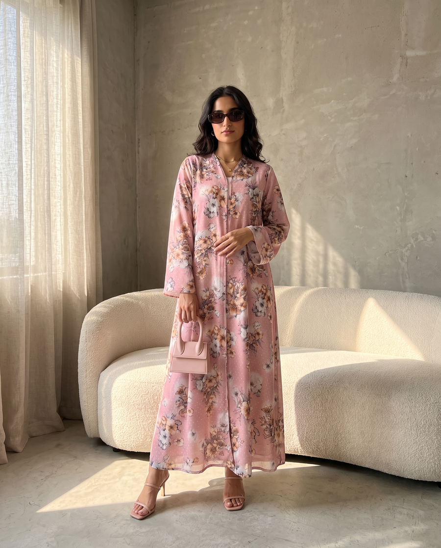Blush Blossom Abaya