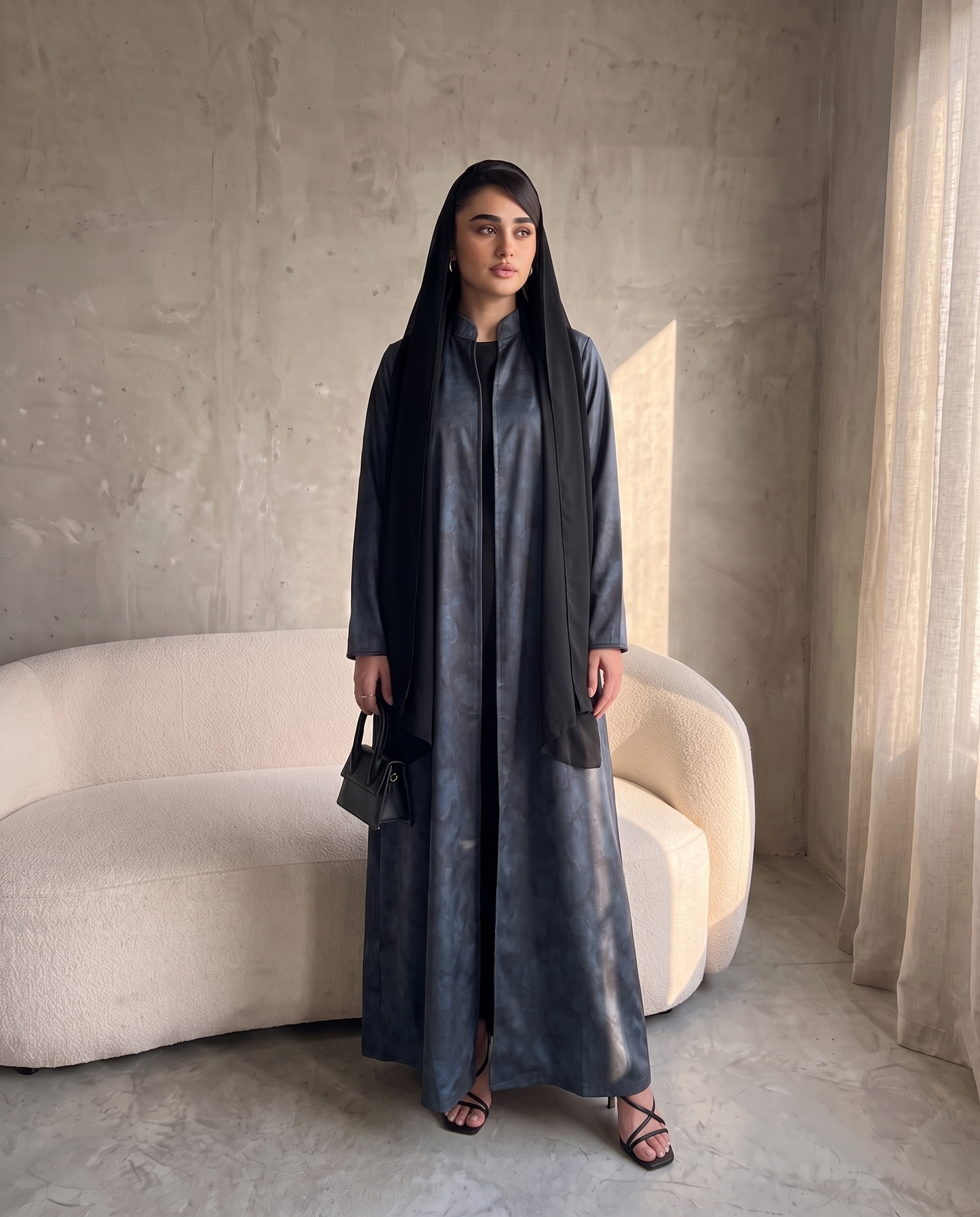 Premium Abaya with Deep Embossed Detailing