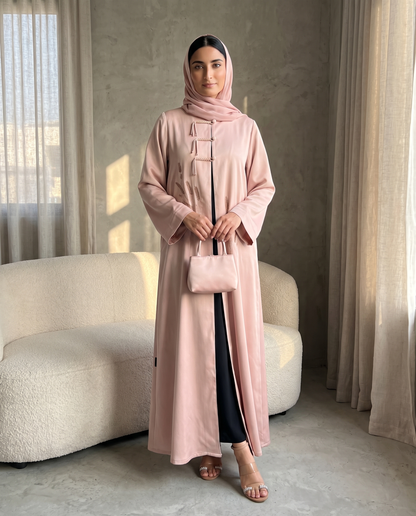 Blush Blossom Embroidered Abaya