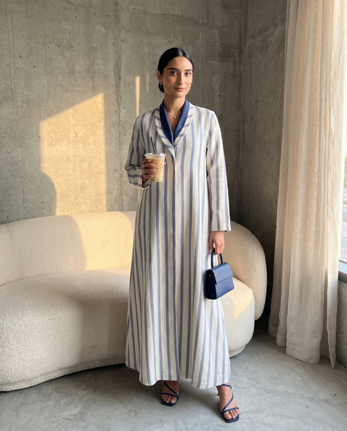 Azure Stripe Abaya