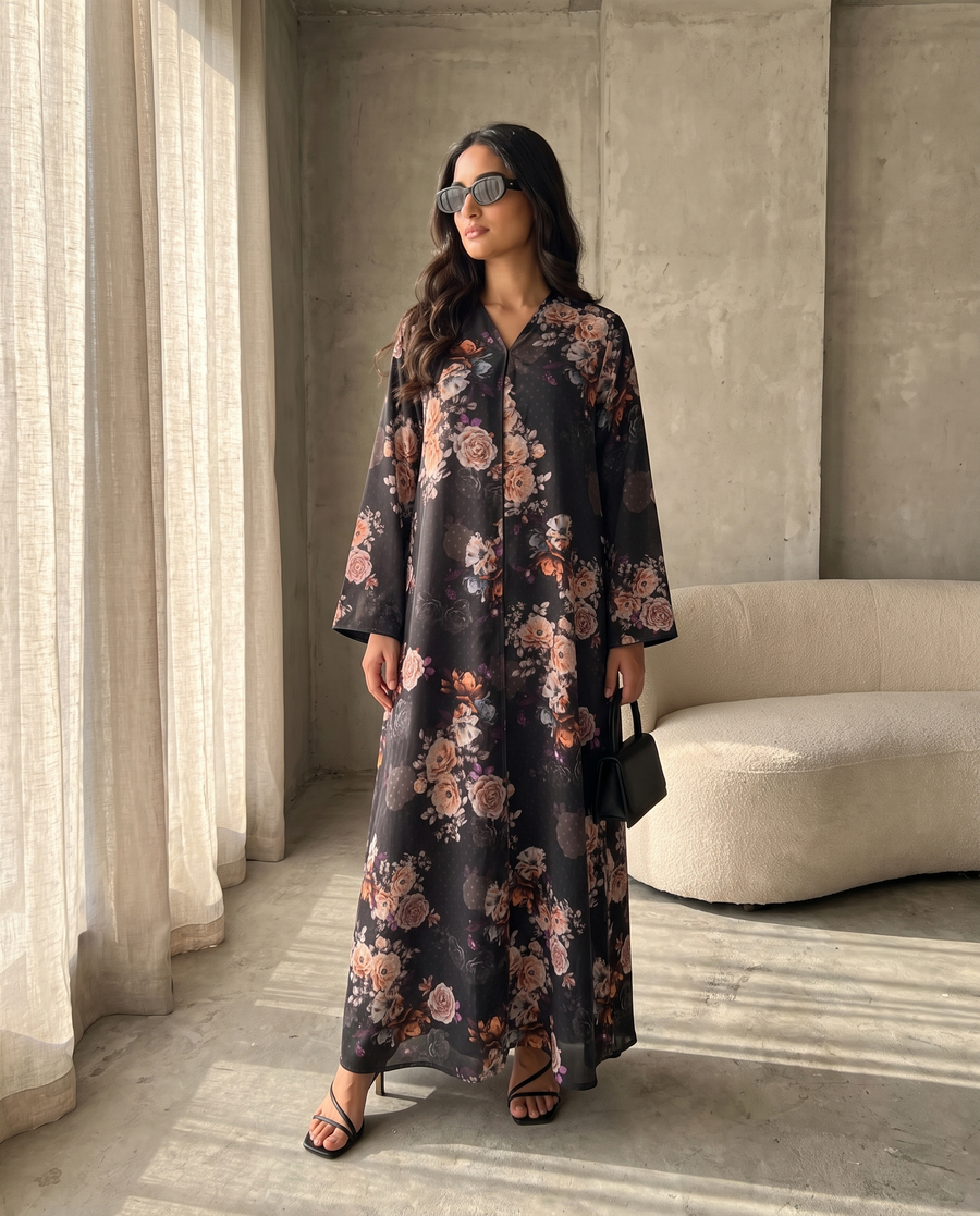 Shadow Blossom Abaya