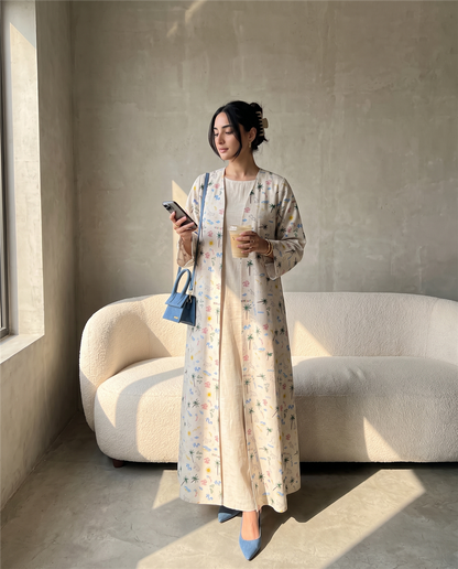 Adventure Print Casual Abaya