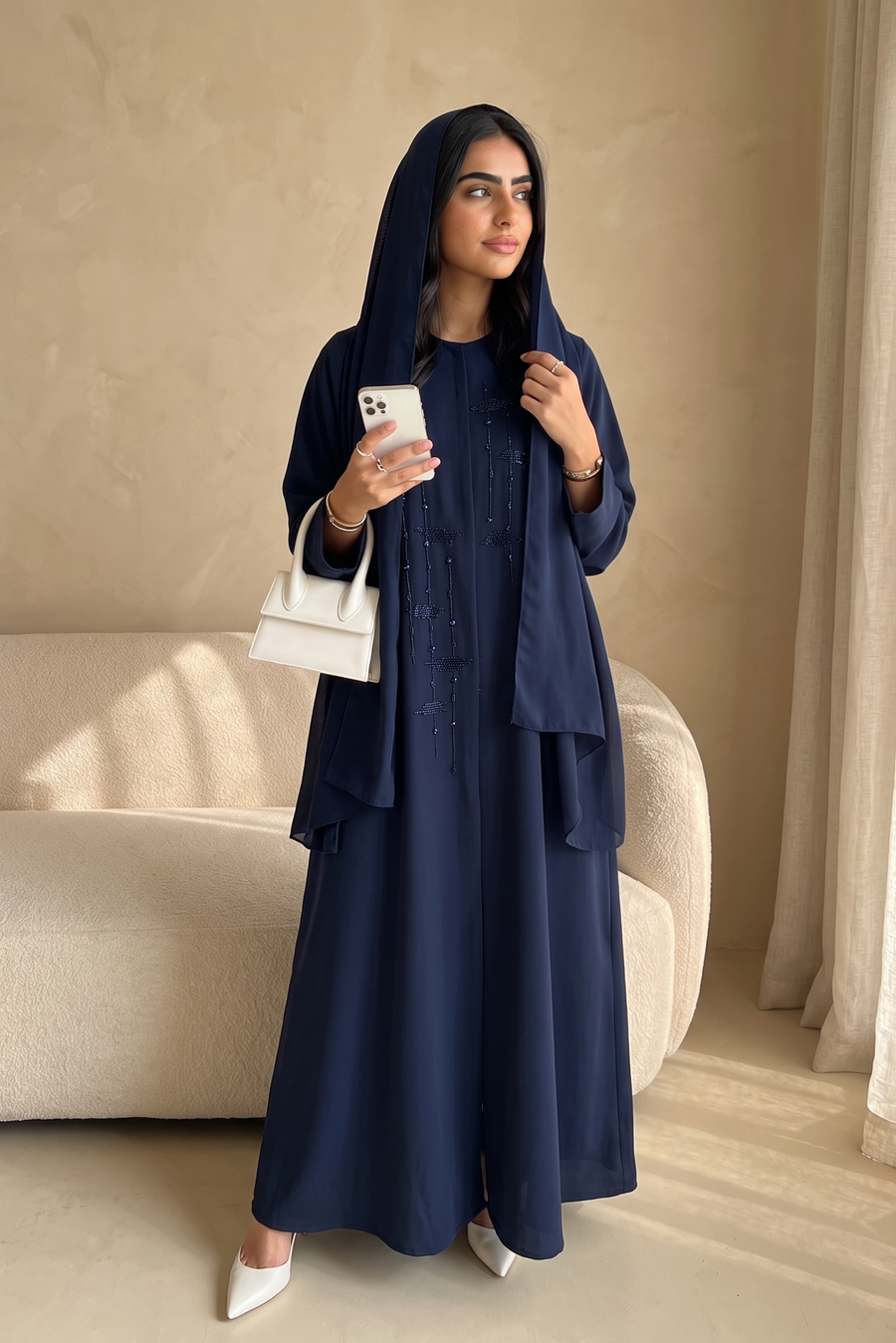 Blue Blush Harmony Abaya