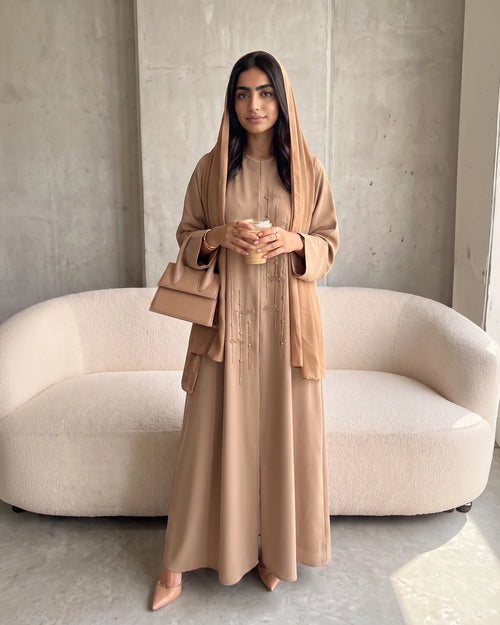 Beige Blush Harmony Abaya