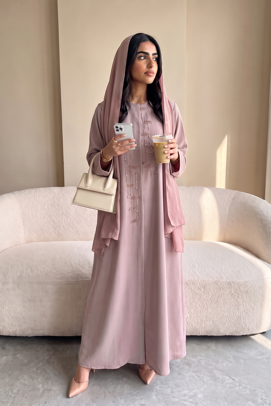 Pink Blush Harmony Abaya