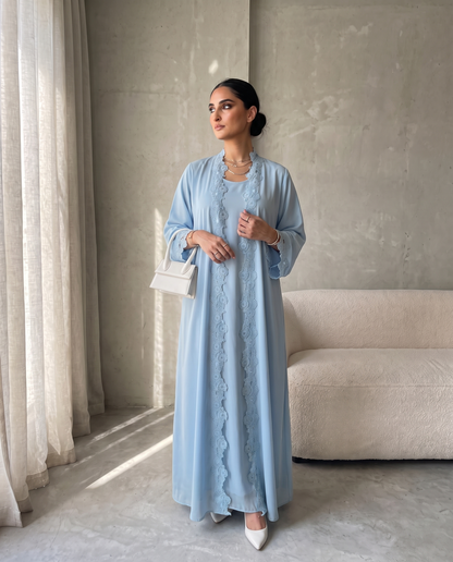 Sky Serenity Lace Abaya