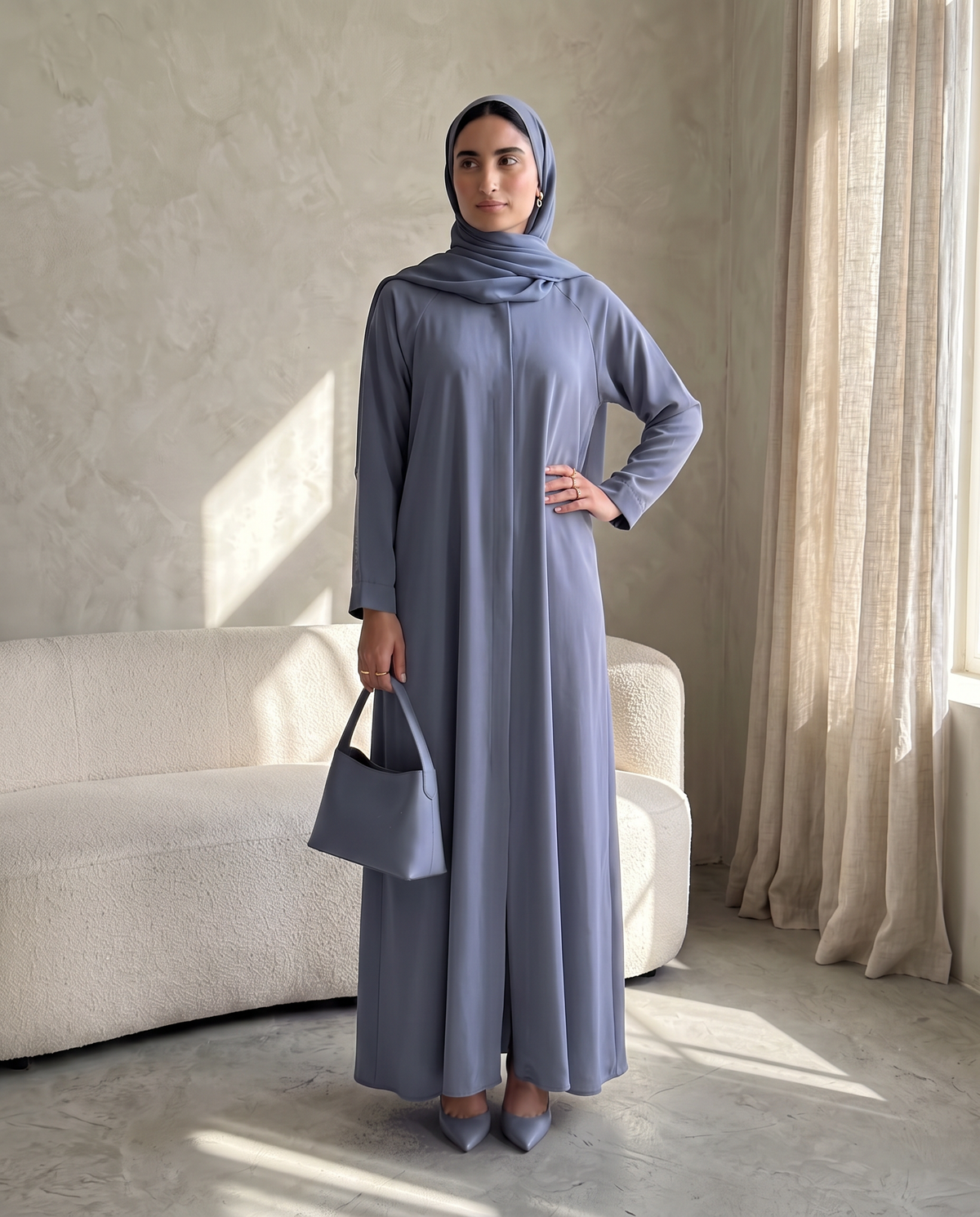 Sky Blue Signature Essential Abaya