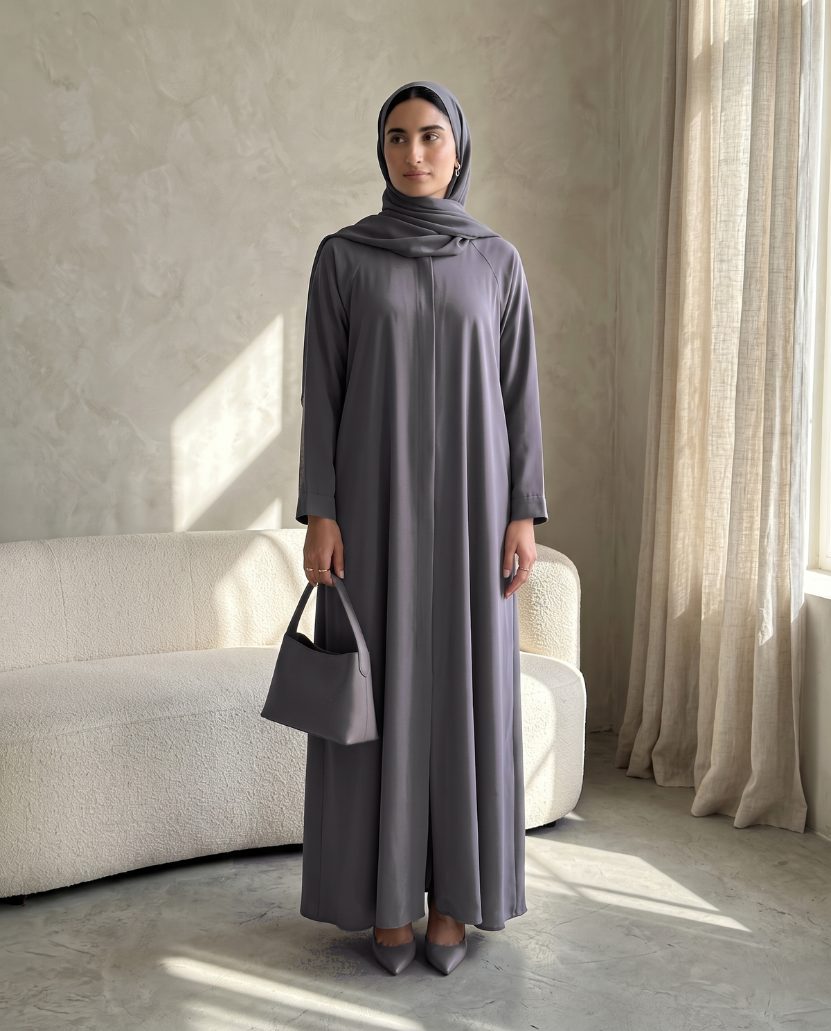 Smoky Lavender Signature Essential Abaya