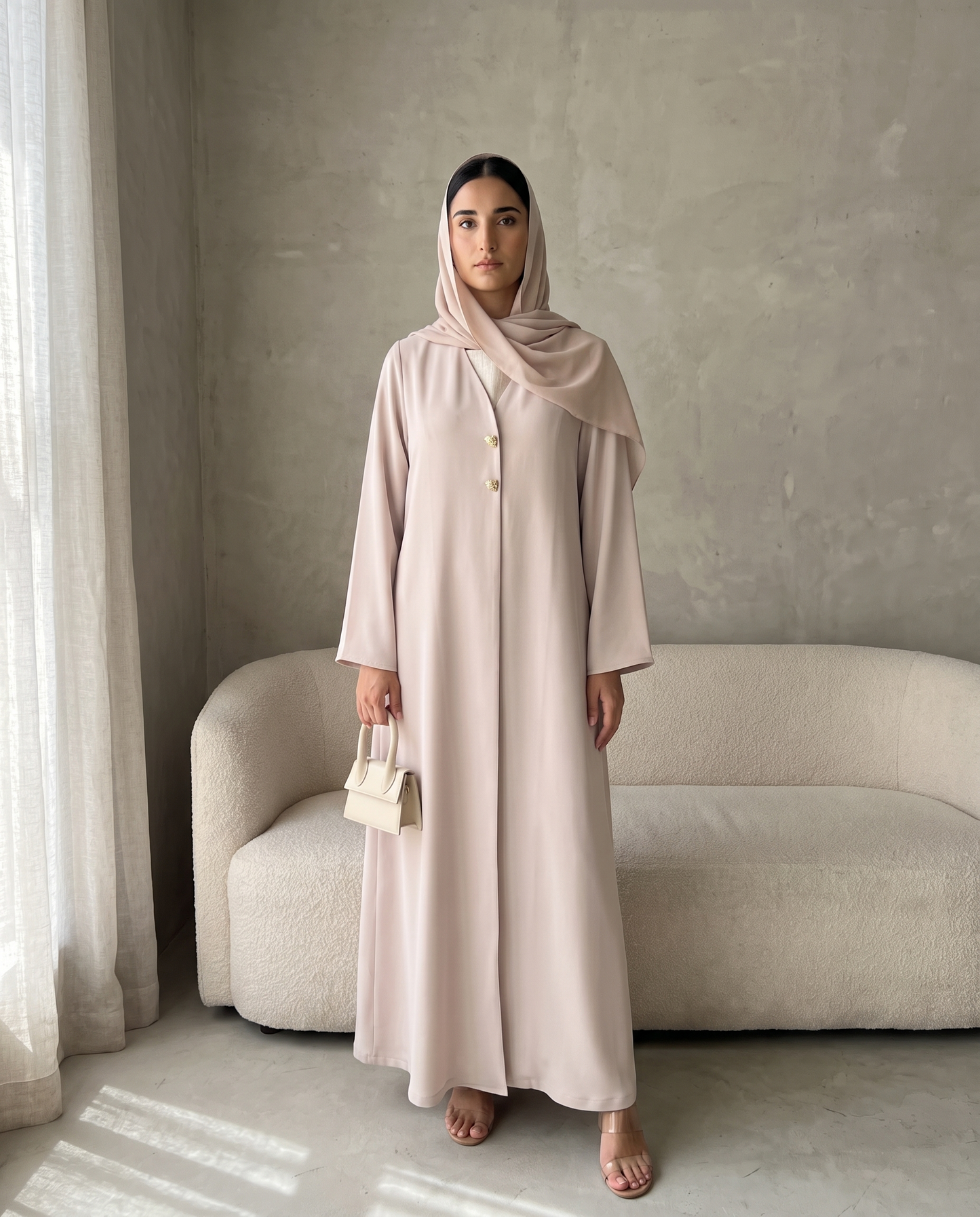 Pure Grace Button Detail Abaya