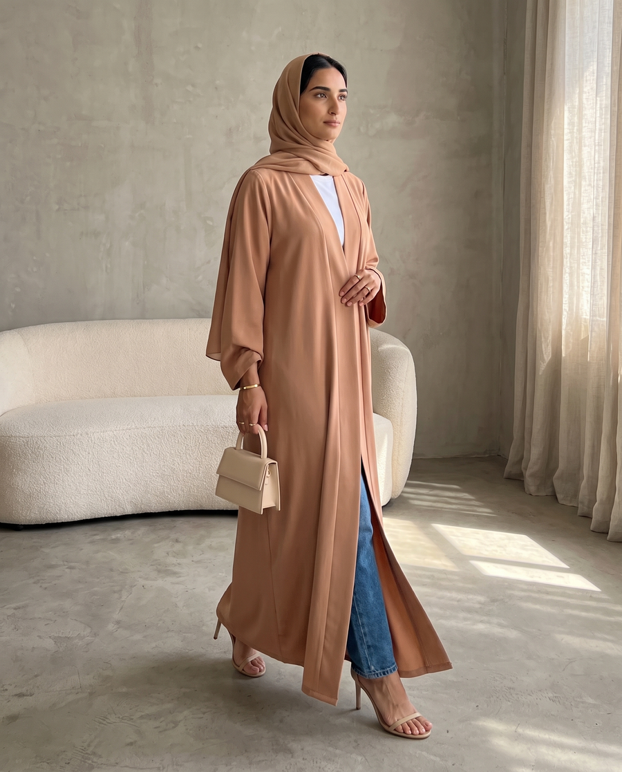 Desert Sand Pleated Abaya