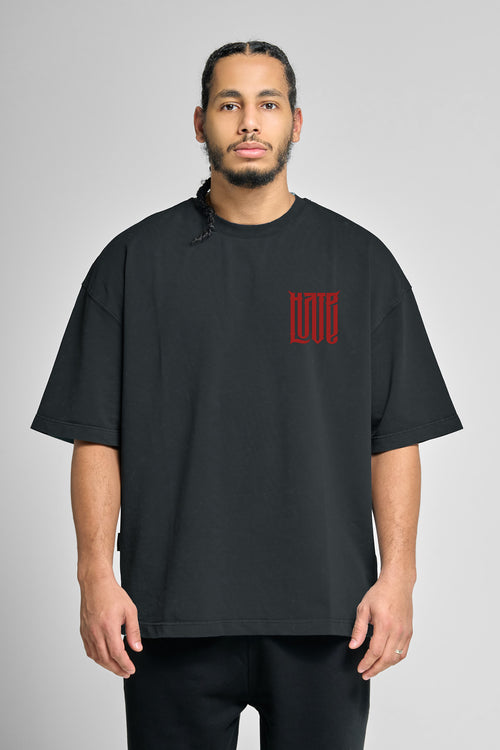 LOVE / HATE - Embroidery - Oversized T-Shirt