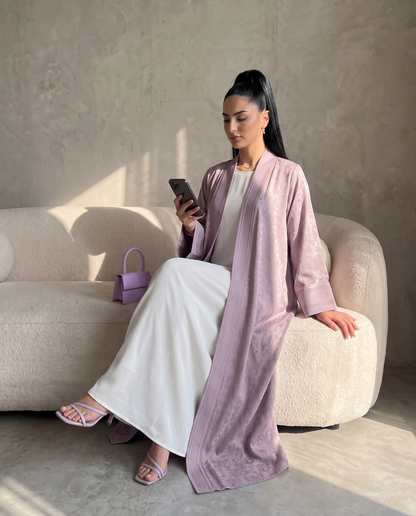 Lavender Arabesque Kimono Abaya