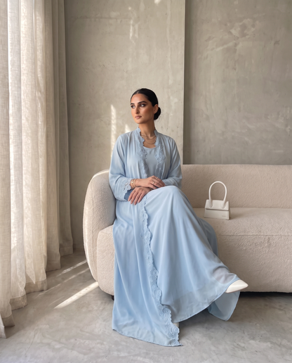 Sky Serenity Lace Abaya