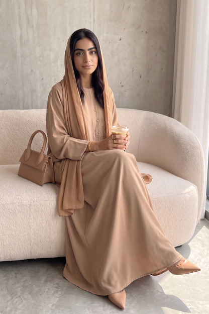 Beige Blush Harmony Abaya