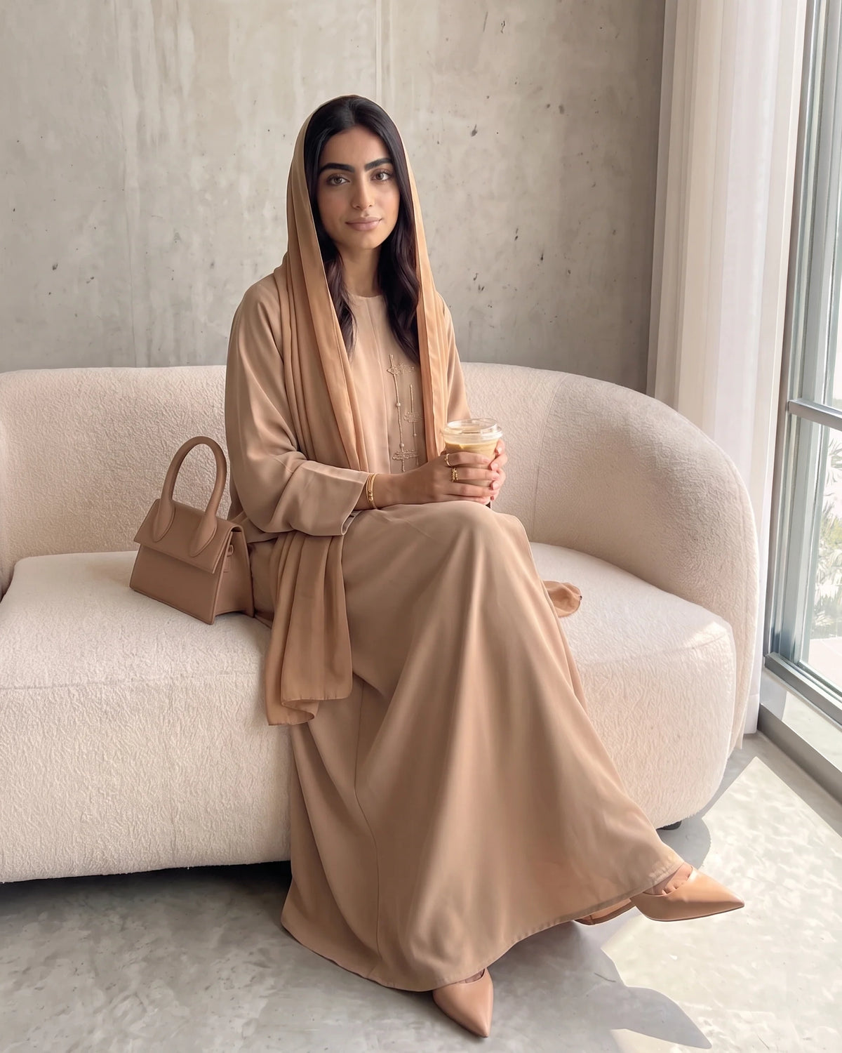 Beige Blush Harmony Abaya
