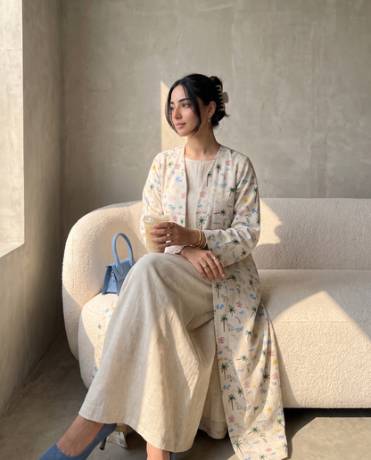Adventure Print Casual Abaya