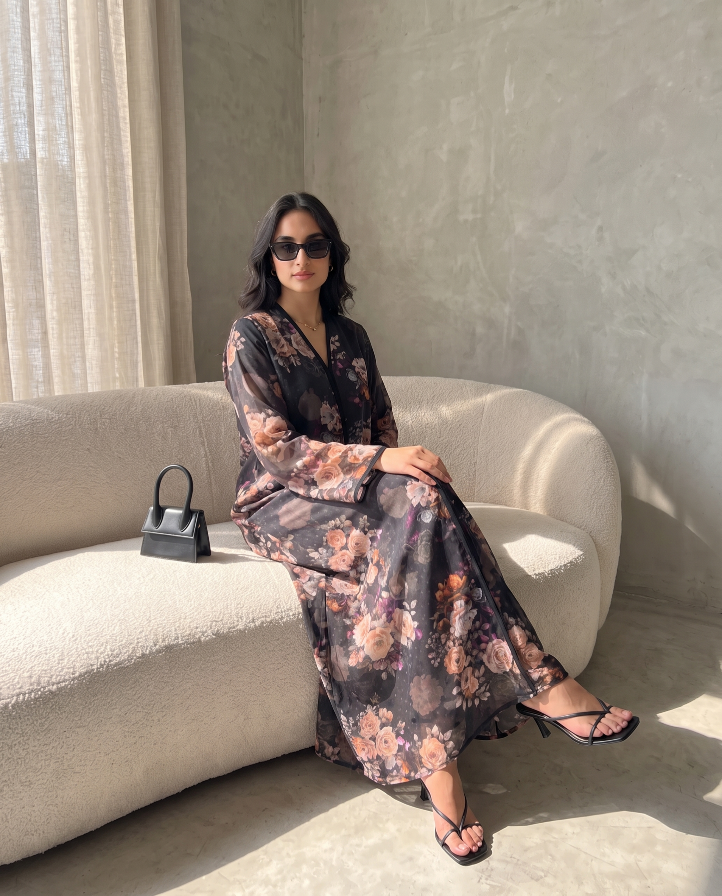Midnight Rose Garden Abaya
