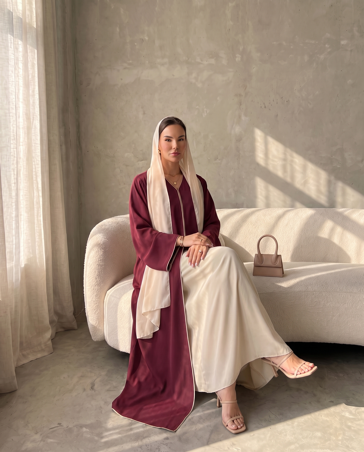 Cedar Classic Abaya with Contrast Piping